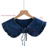 Clothing Accessories Layer False Collar Ruffle Denim Fake Shoulder Cute Shirt Fake Collar  Women
