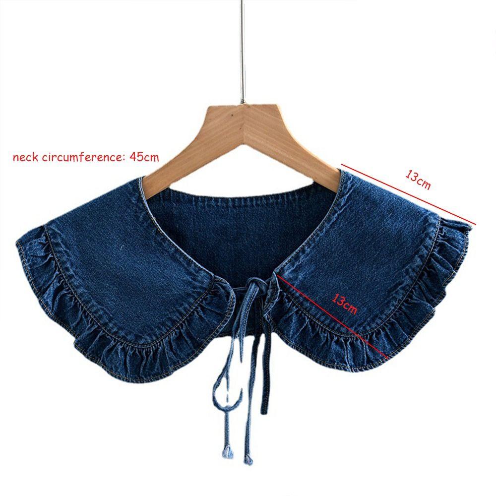 Clothing Accessories Layer False Collar Ruffle Denim Fake Shoulder Cute Shirt Fake Collar Women