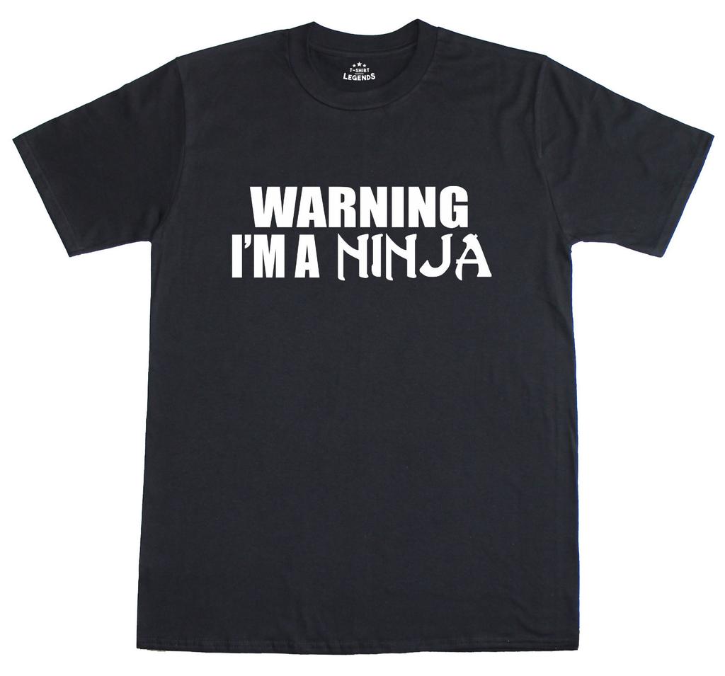 Warning I'm A Ninja Martial Arts Funny Mens Regular Fit Cotton T-Shirt