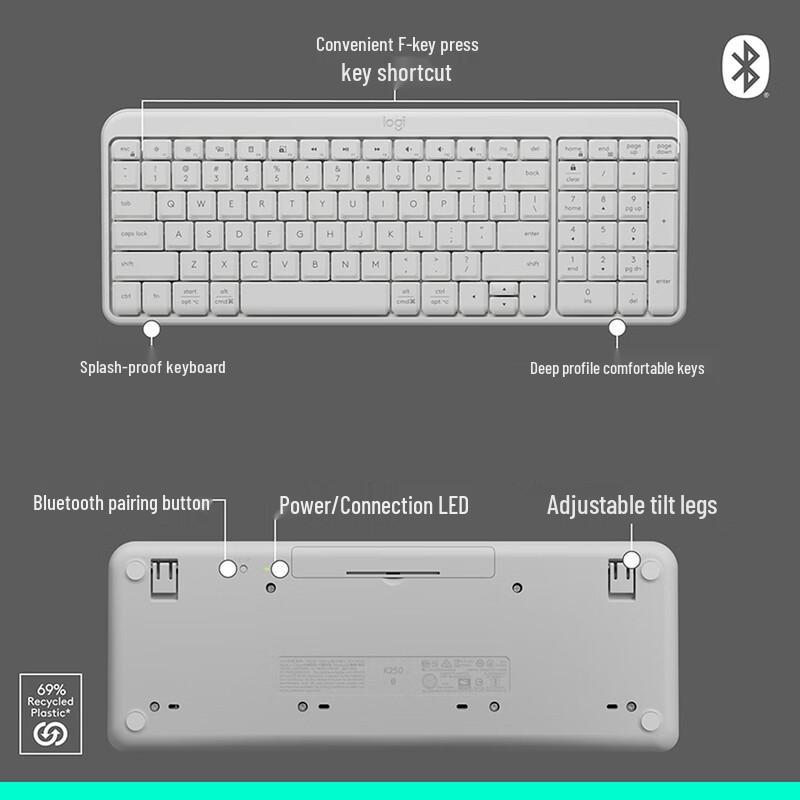 Беспроводная Bluetooth-клавиатура Logitech G K251, компактная, 99 клавиш