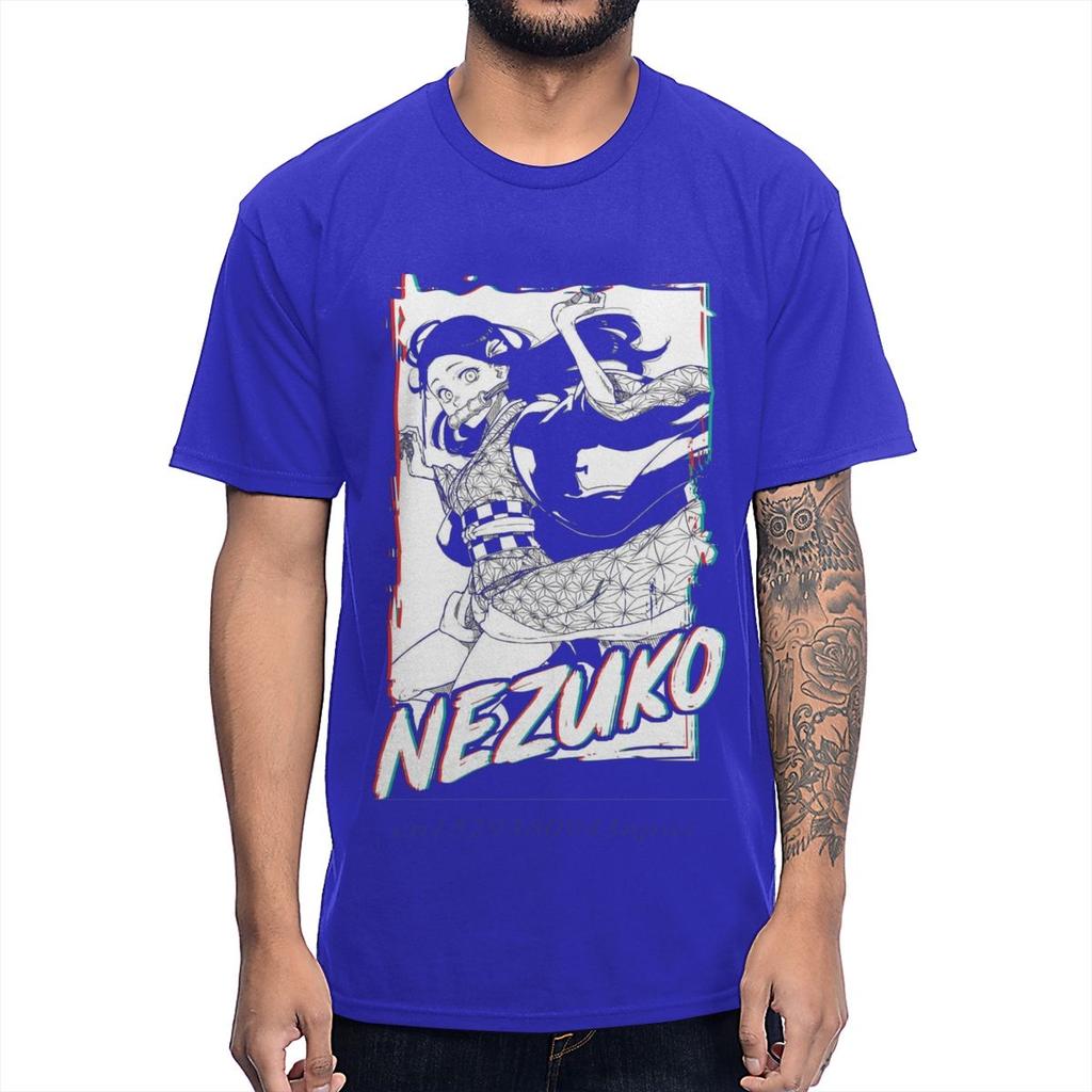 Demon Slayer Kimetsu no Yaiba T Shirt Vaporwave Kamado Nezuko Graphic Print Soft Cotton Tshirt Guys Punk Designer Streetwear