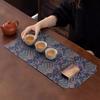Двусторонний парчовый коврик для чая - Китайский дзен-стиль, нескользящая подставка для сухого заваривания для чайной церемонии, винтажный декор стола, традиционная подставка