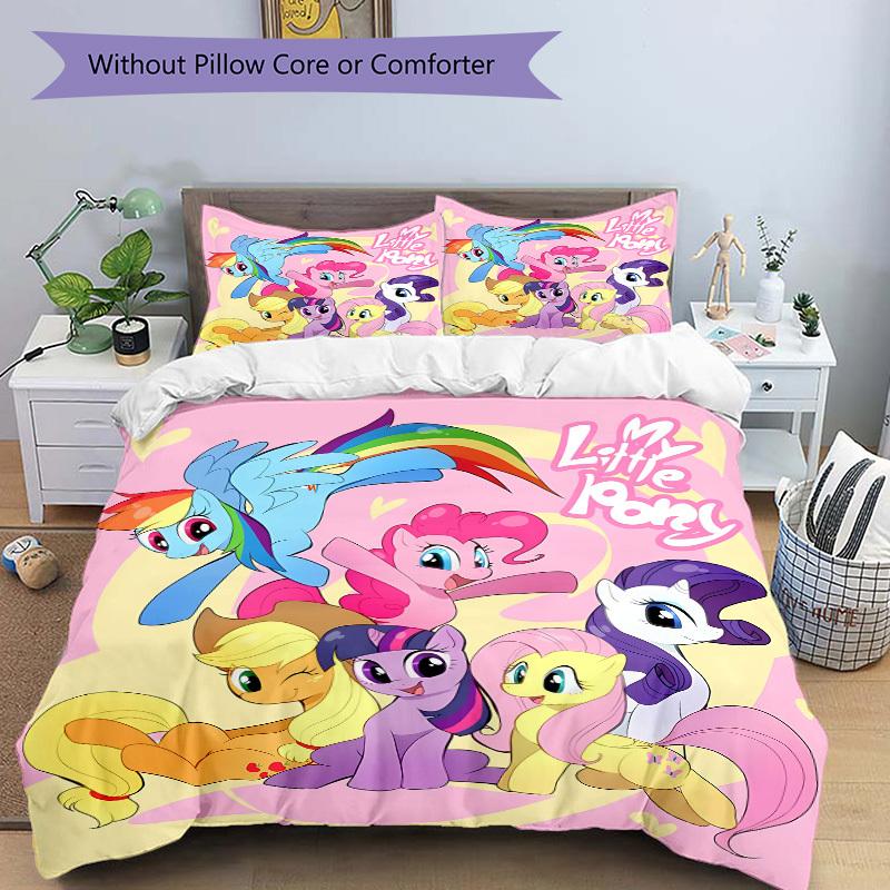 3-х предметный комплект постельного белья My Little Pony Включает 1 одеяло + 2 наволочки, Без наполнителей для подушек, Мягкий, Удобный, a0910254