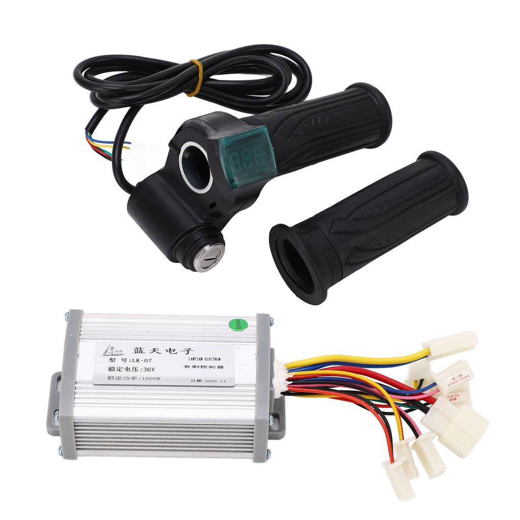 Electric Bike Brushed Motor Controller 36V 1000W Speed Control Set with Throttle