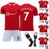 22/23 Manchester-United Home Jerseys Children's Football Uniform Training Suit Set