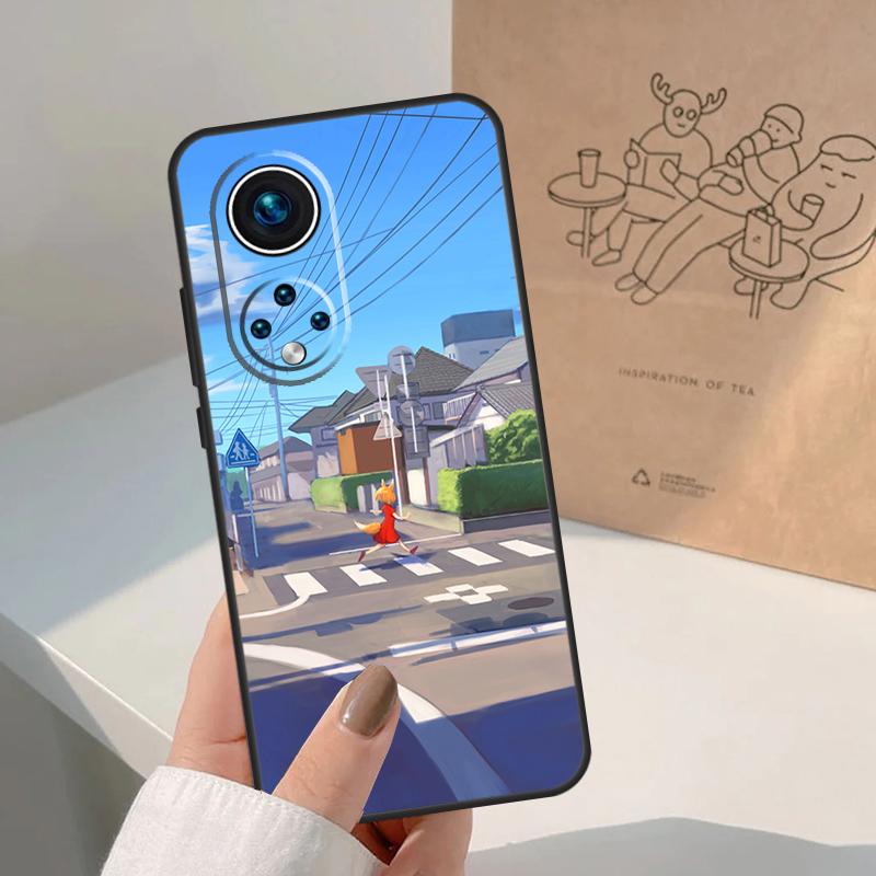 Manga Anime Street For Huawei P20 P30 P40 P60 Pro P Smart Nova 9 5T Honor 70 90 50 Magic5 Lite X7a X9a X8a Case