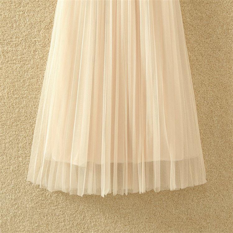 Юбка из пряжи Женская юбка-трапеция средней длины с эластичной резинкой на талии и принтом, кружевная юбка трапециевидной формы с высокой талией, плиссированная юбка