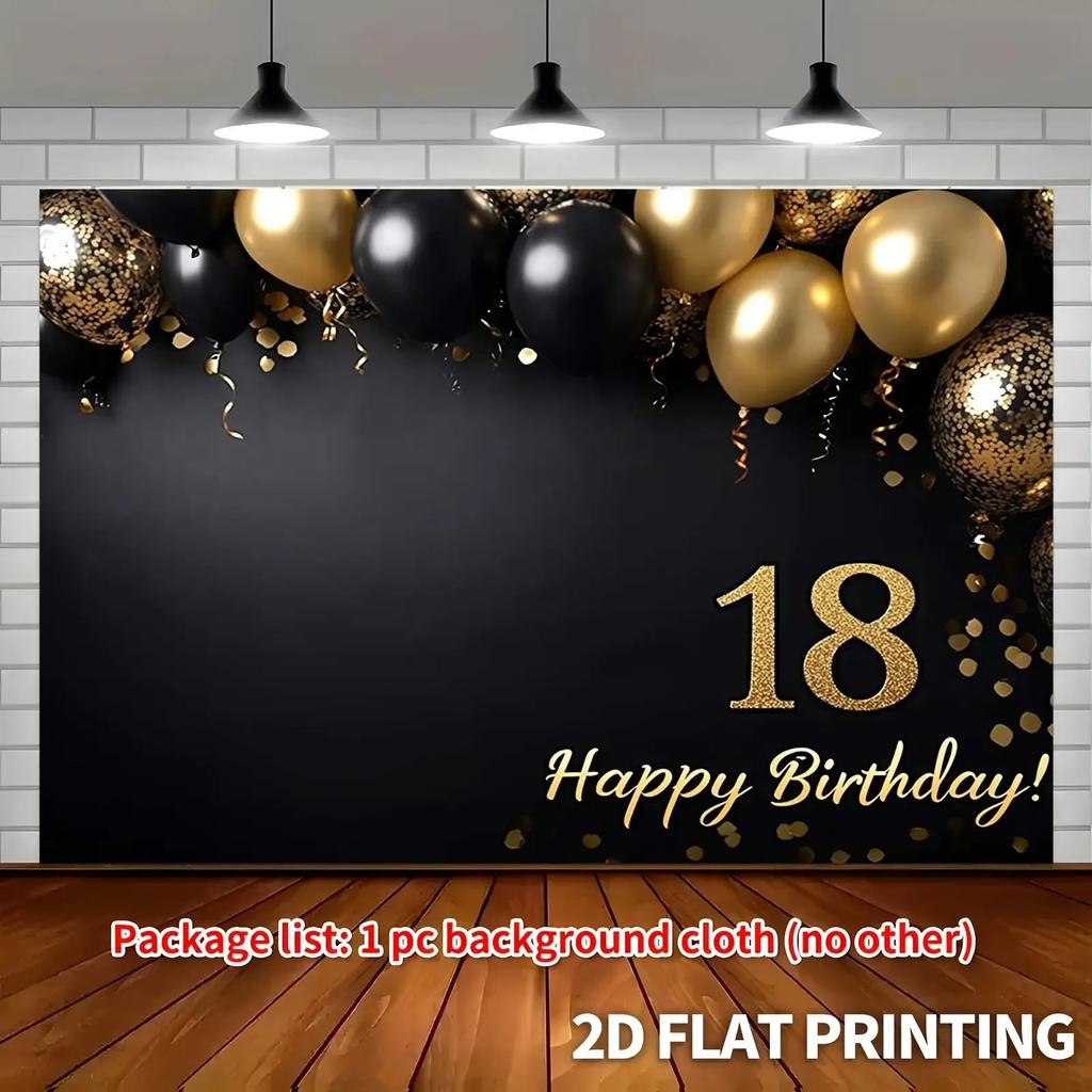 1pc of MAGA 2D Flat Design, 1pc of Sparkling Backdrop Banner for an 18Th Birthday Party - yzb