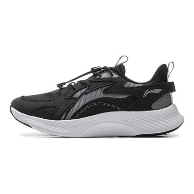 Li Ning Детская спортивная серия лайфстайл Простые стильные удобные низкие повседневные кроссовки Детские повседневные кроссовки Черные серые YKCV006-3