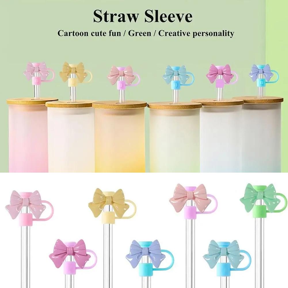 Bow Straw Cap Covers Toppers Silicone Straw Covers Cap Accessories For Stanley Cups 30&40 Oz Tumbler Dust Proof Plugs Protector