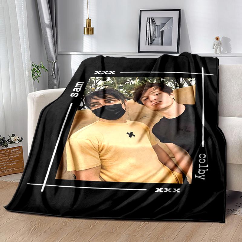1pc Blanket Sam and Colby Print Design, Lightweight Blanket for Sofa, Bed- Soft &Warm, Gift for All Seasons like Christmas, Halloween