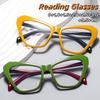 New Oversized Cat Eye Color Collision Presbyopia Glasses for Women New Anti-blue Light Reading Glasses Diopters 0 TO +4.0