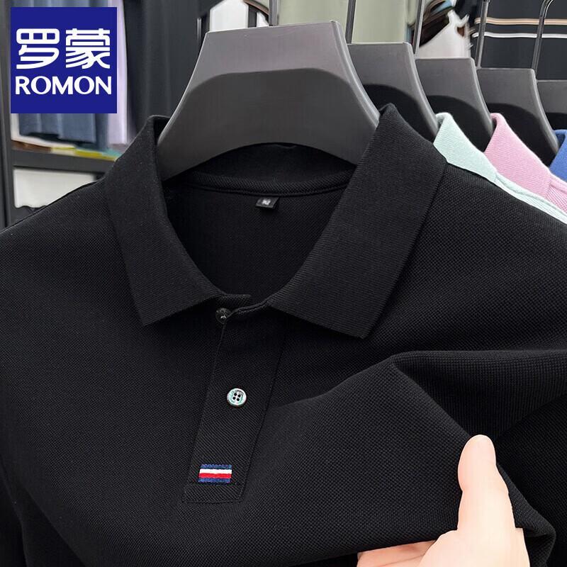 ROMON Мужская футболка-поло с коротким рукавом из мерсеризованного хлопка