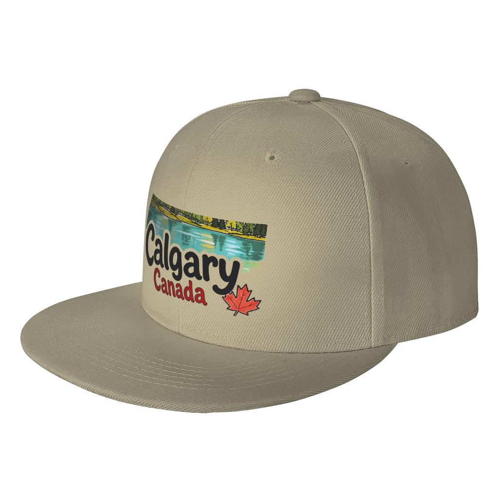 Fashion Calgary Alberta Canada Cute Cityscape Colorful Skyline Pride Flat Brim Sun Hat Outdoor Sun Visor Hat