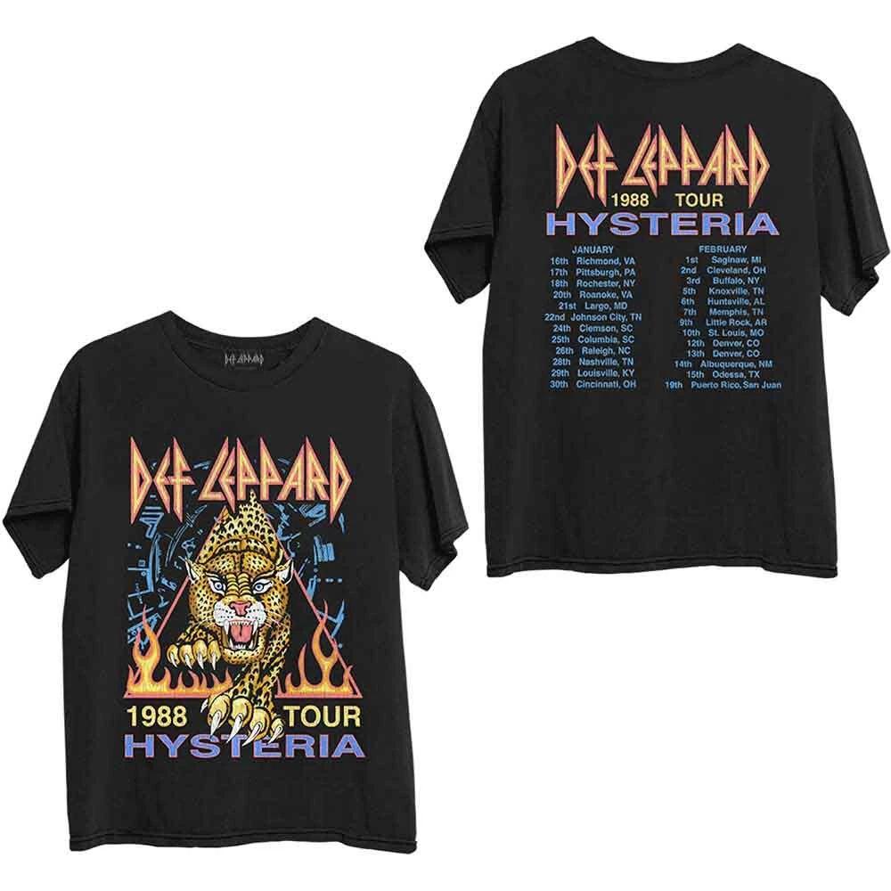 Def Leppard Unisex T-Shirt: Hysteria '88 (Back Print) (Large)