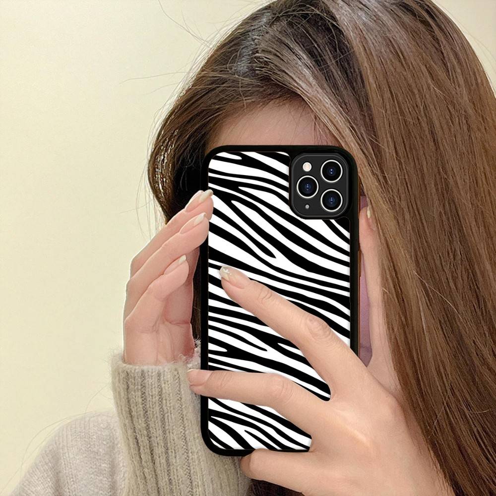 Клипарт Зебра Принт Для IPhone 17 16 15 14 13 12 11 Pro Max Plus Ударопрочная Задняя Крышка Телефона из PC+TPU