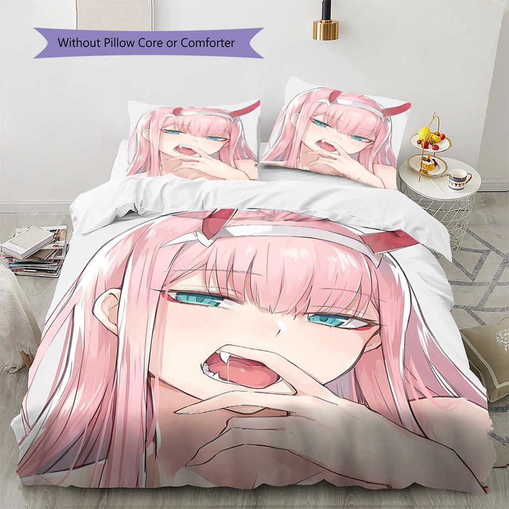 Darling in the Franxx Soft Comfort Duvet Cover, Kids Bedding Set Gift, Size Various Options -HE7