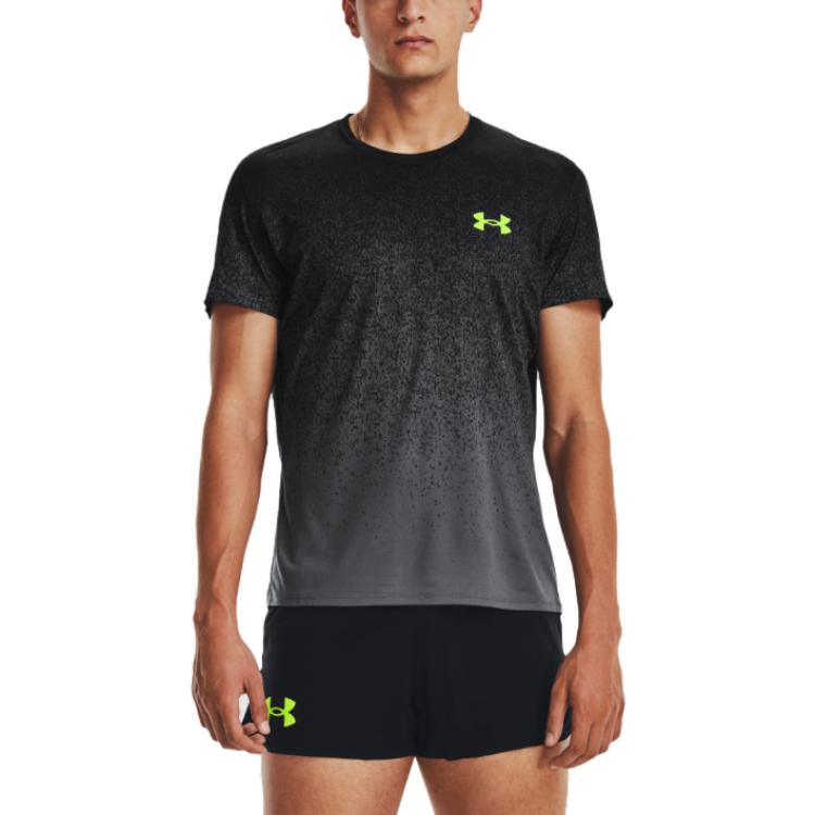 Under Armour Футболка с круглым вырезом UA Rush Gradient Logo Print Мужские топы Черные 1378403-002