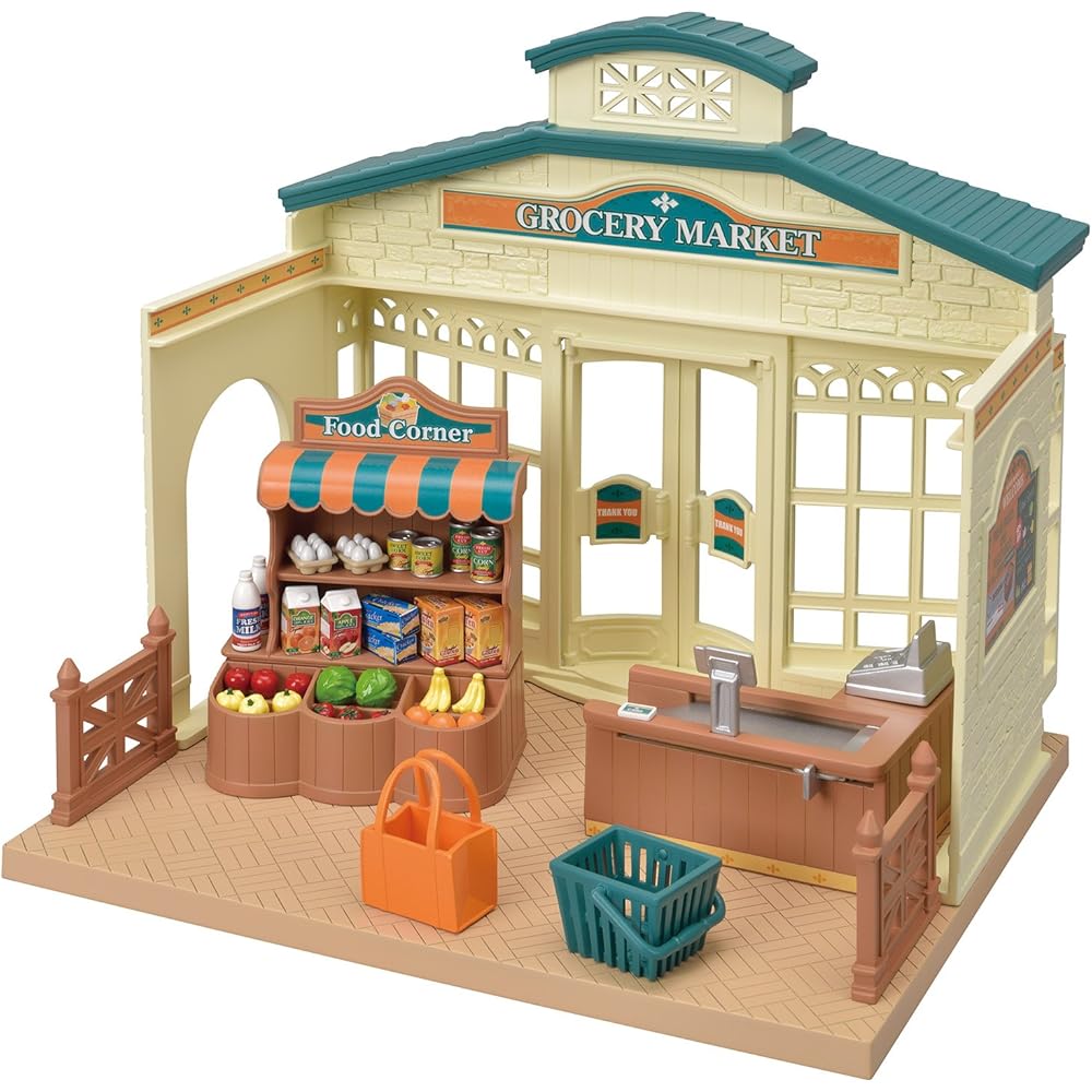 Sylvanian Families EPOCH Forest Market Toy Dollhouse with ST Mark Certification for Ages 3 and Up