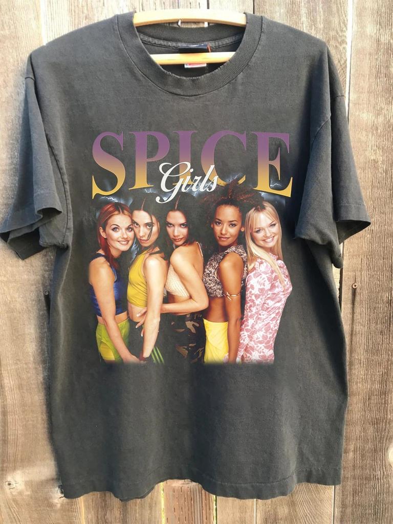 Spice Girls Vintage Washed T-ShirtPop Band RnB Homage AN16688