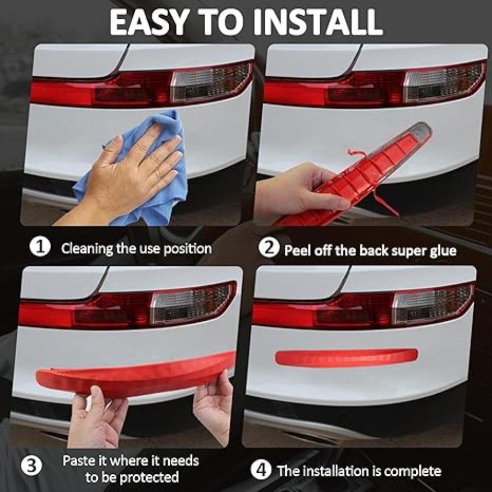 4 Pack Universal Rubber Anti-Collision Car Bumper Protector Car Front Rear Corner Bumper Guard Lip Anti-Scratch Strip Sticker for Car SUV Pickup Truck