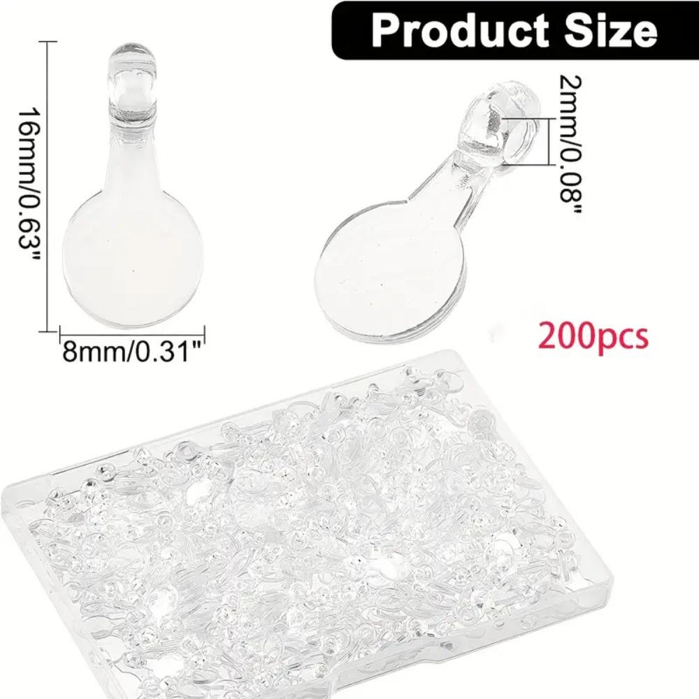 200 шт. Овальные приклеиваемые плоские дужки Прозрачный акрил Прозрачные подвески-кабошоны Дом