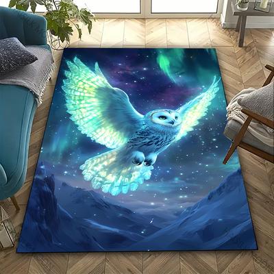 Ковер с 3D HD печатью и принтом совы для декора спальни и гостиной, коврик для дивана, моющийся коврик для пола, кофейный столик, особенный подарок