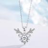 Mori Style Zircon Antler Pendant Necklace - Sweet Christmas Gift for Women