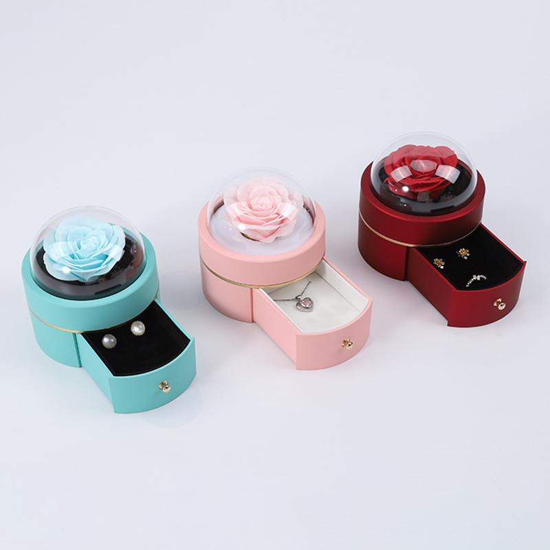 1 шт. Органайзер для украшений Креативная подарочная коробка Украшение для свадебной вечеринки Бумажные мыльные цветы День святого Валентина Бессмертный цветок Роза