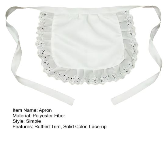 Косплей фартук горничной, фартук с оборками на талии для девочек, кухонный костюм, однотонный нарядный фартук, аксессуар для косплей-наряда