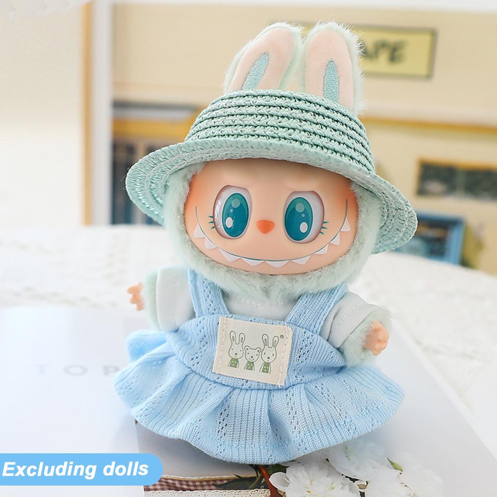 For 17cm Labubu Doll Clothes Fashion Dress Overalls Doll Clothes Color Match Hoodies Dolls Accessories Cute Decoration Little Clothes