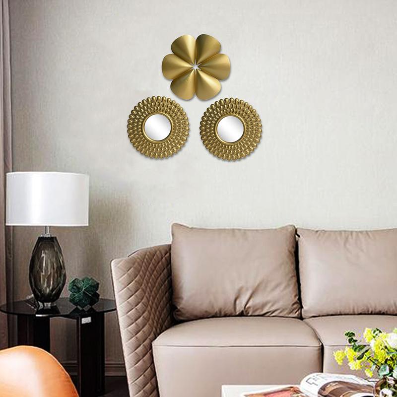 1PC/3PC Nordic Home Подвесные Зеркальные Наборы Круглые Квадратные Настенные Зеркала Наборы Золотое Подвесное Зеркало Винтаж