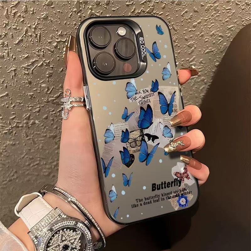 Атмосфера синяя бабочка для чехла на телефон iphone17 Apple 16promax/15/14pro новый 13x
