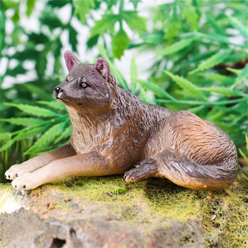 Фигурки волков Набор из 4 шт. Реалистичные фигурки животных для ландшафтных украшений Развивающая игрушка Подарок на день рождения