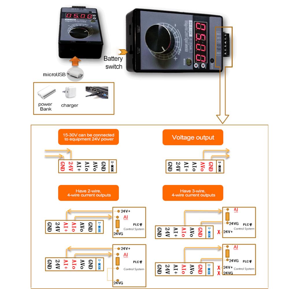 Portable High Accuracy 0 5V 0 10V 4 20mA Signal Generator Pocket Adjustable Voltage Current Simulator Calibrator