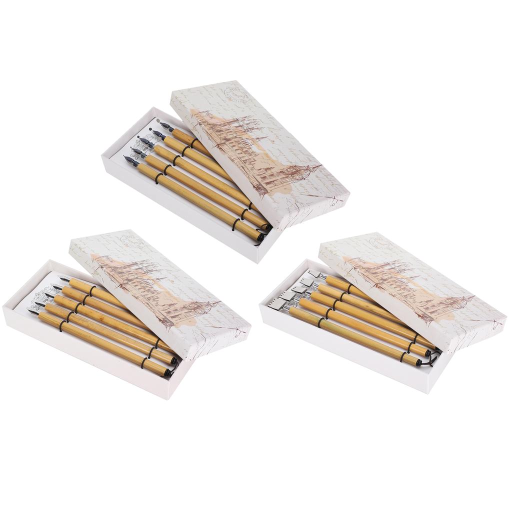 5 шт. ручка для рисования манга каллиграфия в коробке винтажный бамбуковый набор для рисования школьные принадлежности
