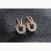 Design Sense Cold Wind Small Lock Fashion Zirconia Sparkling Classic Stud Earrings for Women Dazzling Female Elegant Accessories Timeless Jewelry