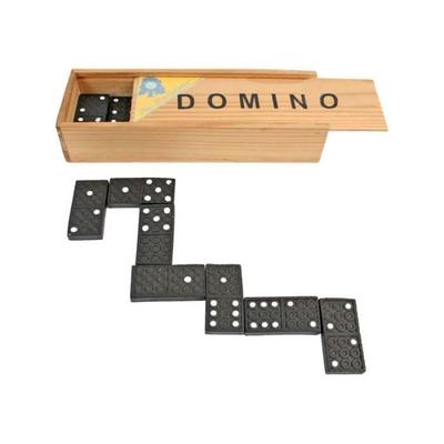 Настольная игра - Домино - Деревянная коробка - 15x5x3 см - Унисекс - 2 и более игроков