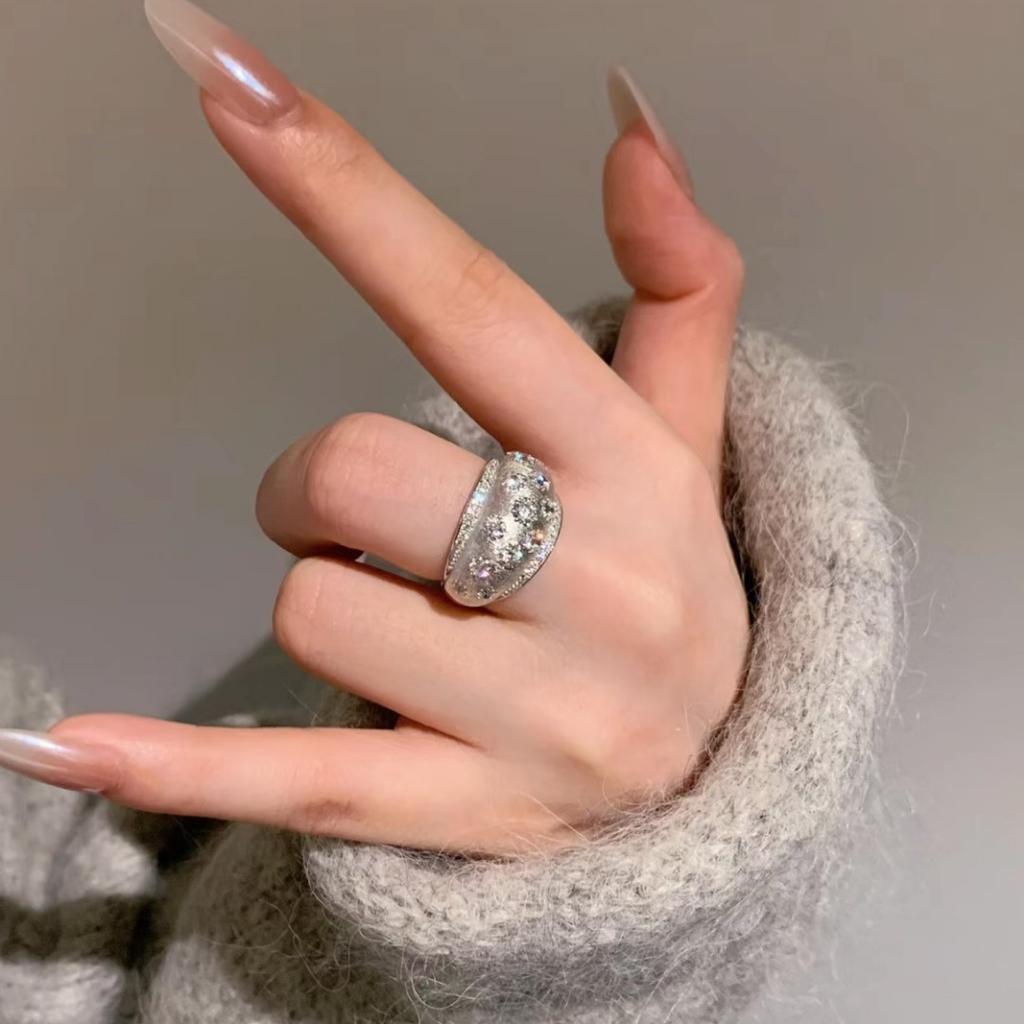 Блестящие ретро инкрустированные бриллиантами кольца со звездным небом для женщин в придворном стиле изысканное обручальное кольцо ювелирное украшение подарок