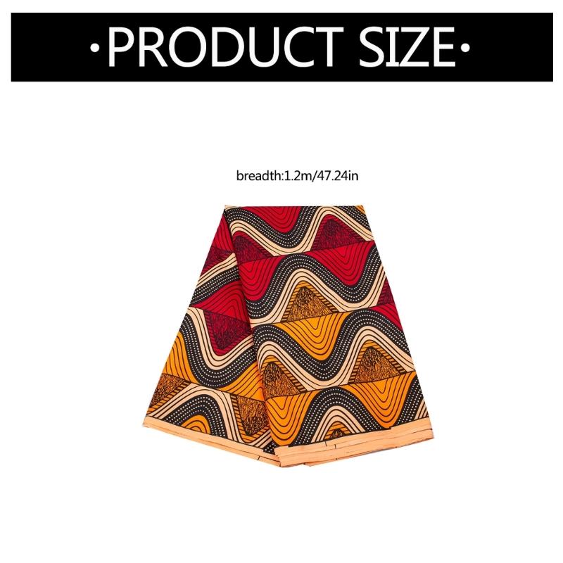 Африканская вощеная печатная ткань 3 ярда Двусторонняя геометрическая печать Полиэстеровая ткань для шитья, рукоделия и украшения дома