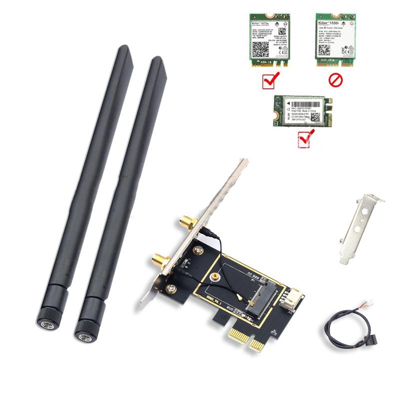 1× Плата M.2/NGFF на PCI-E PCI-EX16 WiFi Bluetooth Адаптер для ПК для Intel AX200 Новый