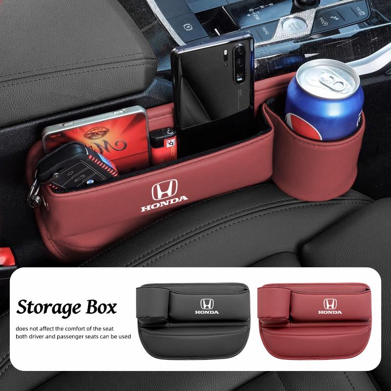 CLSGX1 Multifunction Leather Storage Box Car Seat Gap Organizer Cup Holder For Honda Civic Fit Accord City Vezel CR-V S660 Odyssey HR-V