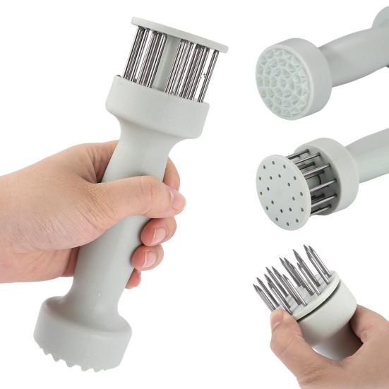 Игла для отбивания мяса с выдвижным защитным кожухом Говядина Индейка Курица Стейк Острые иглы из нержавеющей стали Инструмент для отбивания мяса