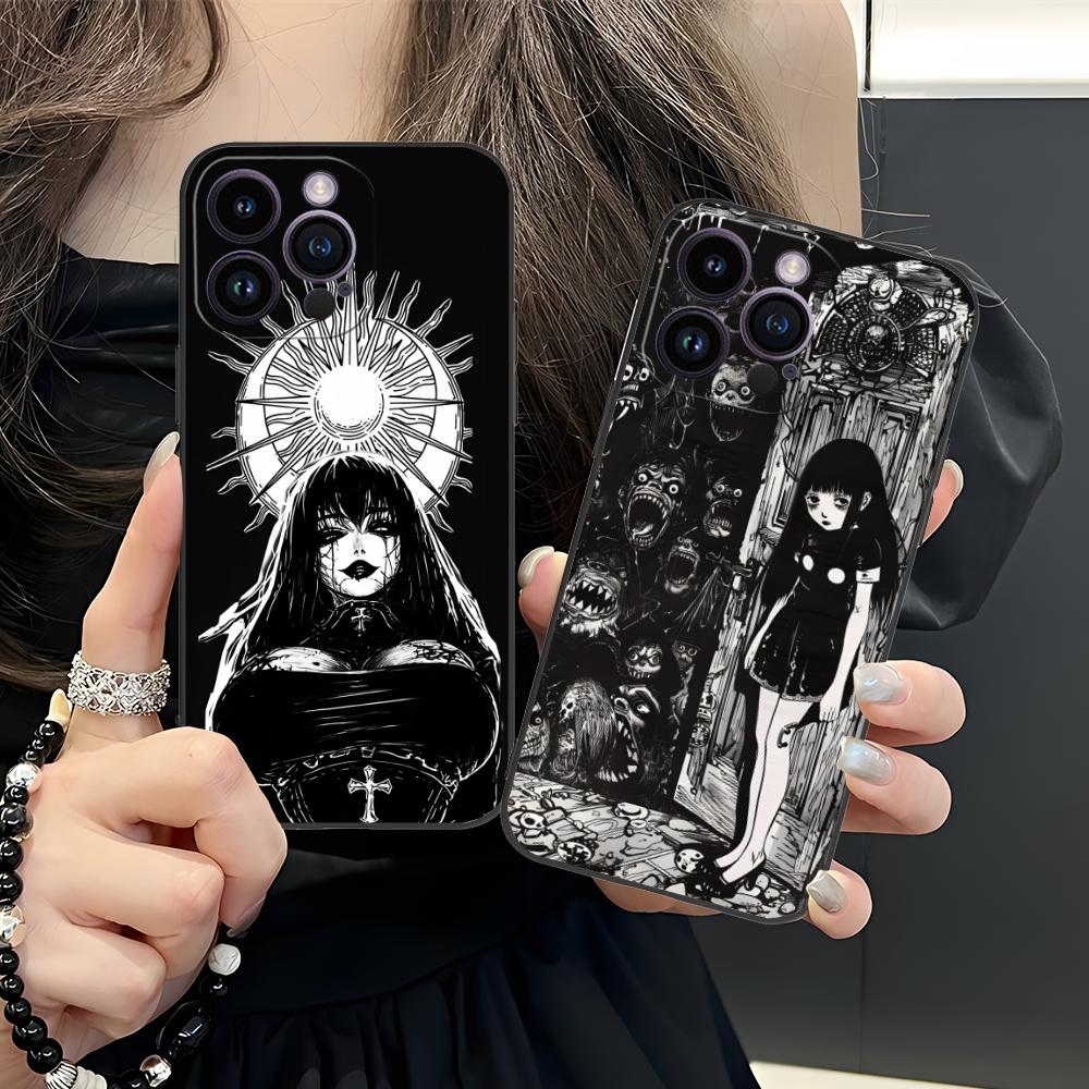 Ужасы Готический Арт Чехол для Мобильного Телефона для iPhone 17 16 15 14 13 12 11 X XR XS 8 7 Air Pro Max Plus Mini Цветной Чехол Красивый