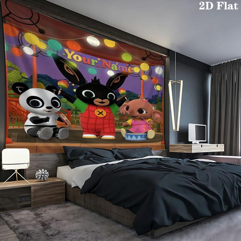 Bing Custom Name Wall Tapestry Aesthetic Wall Hanging Printed Fabric Blanket Decorative Tapestries for Bedroom Living Room Home Decor