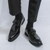 Весна большого размера мужские туфли в британском стиле для бизнеса и повседневной носки, модная молодежная обувь из остроносой кожи, 2025 мужская обувь
