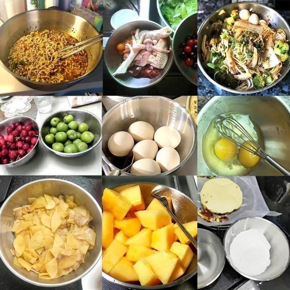 Двухслойная металлическая суповая и рисовая миска золотого/серебряного цвета с защитой от ожогов