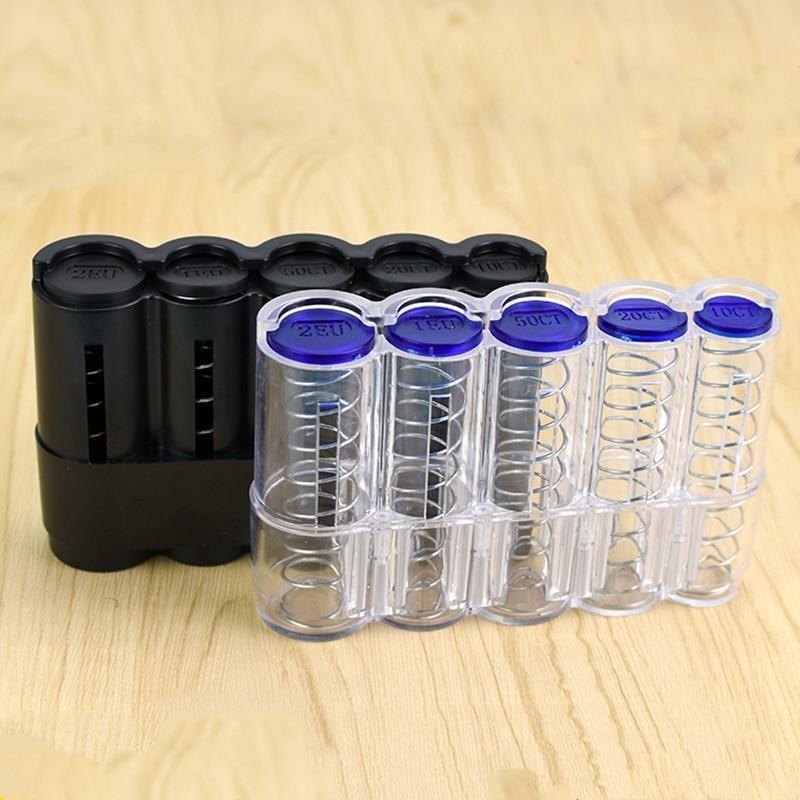 1PC Creative Storage Coins Purse Storage Box Euro Coin Dispenser Coin Holder Case Wallet Holders Money Boxes