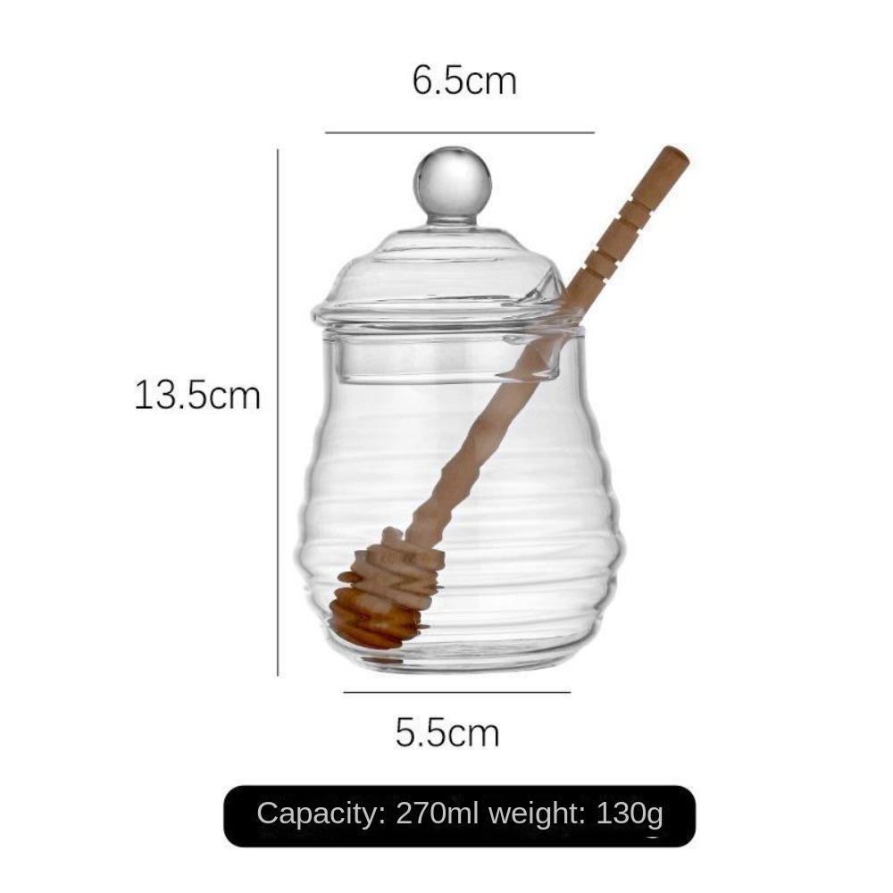 Кухонные принадлежности с ковшом и крышкой Сохраняет свежий медовый стеклянный горшок Высококачественное стекло в стиле улья
