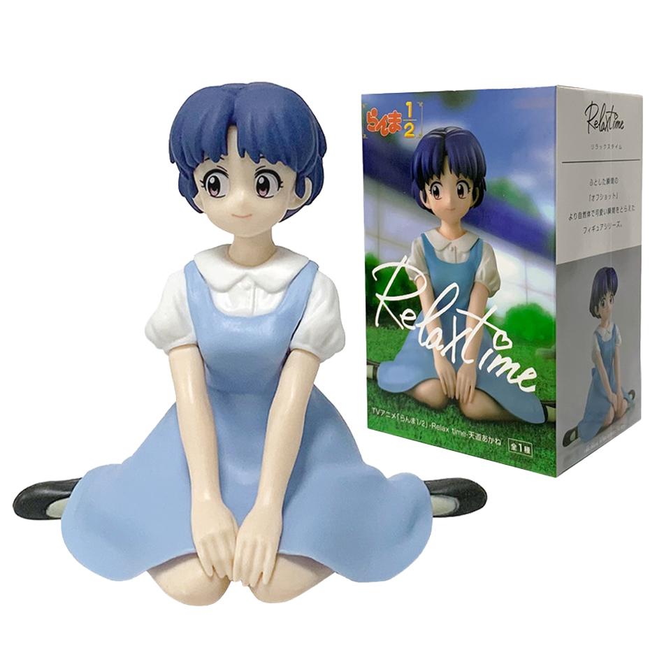 В наличии 10 см Ranma 1/2 Тэндо Аканэ Ранма ПВХ Аниме Фигурка Периферия Каваи Сидячие Игрушки Настольные Украшения для Автомобиля Модель Подарки